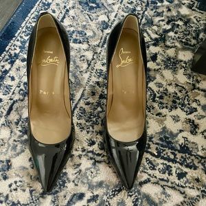 Authentic Christian Louboutin Paris Black Pointed Heels